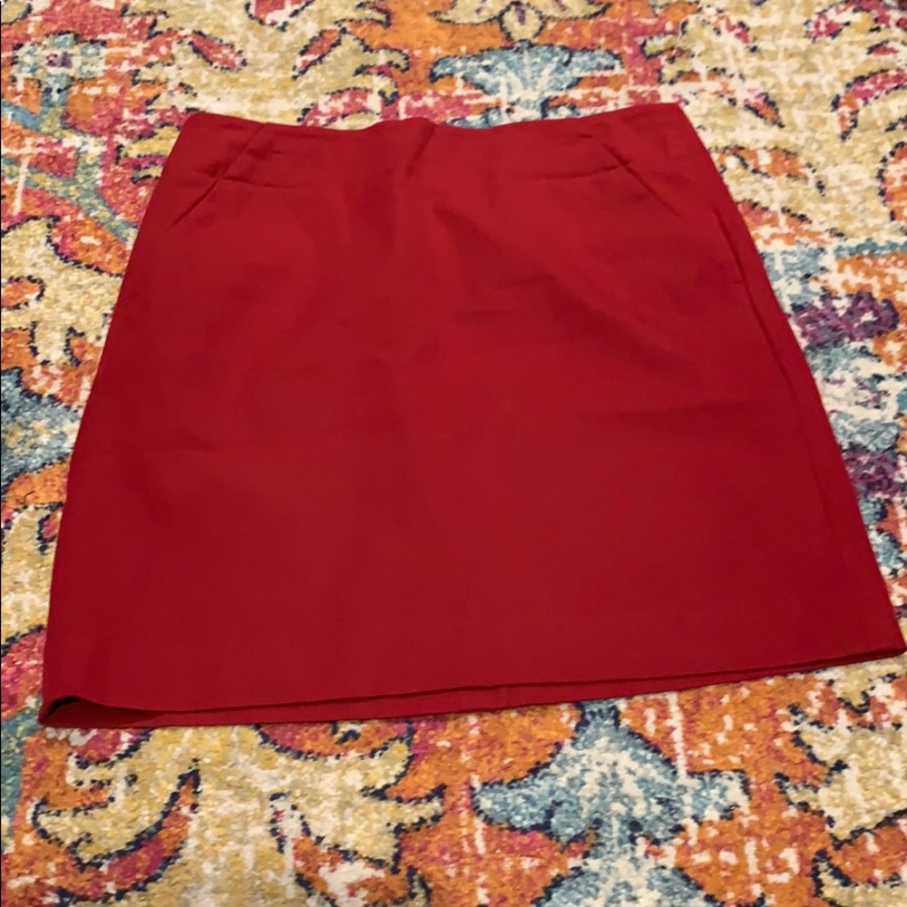 Loft Red Pencil Skirt